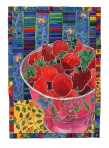 Pink bowl and Red Strawberries