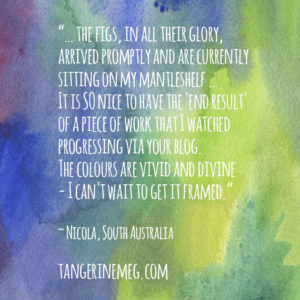 Customer testimonal on watercolour background