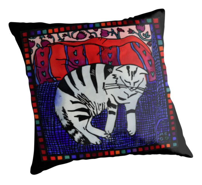 cat and cushion throw pillow blog